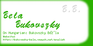 bela bukovszky business card